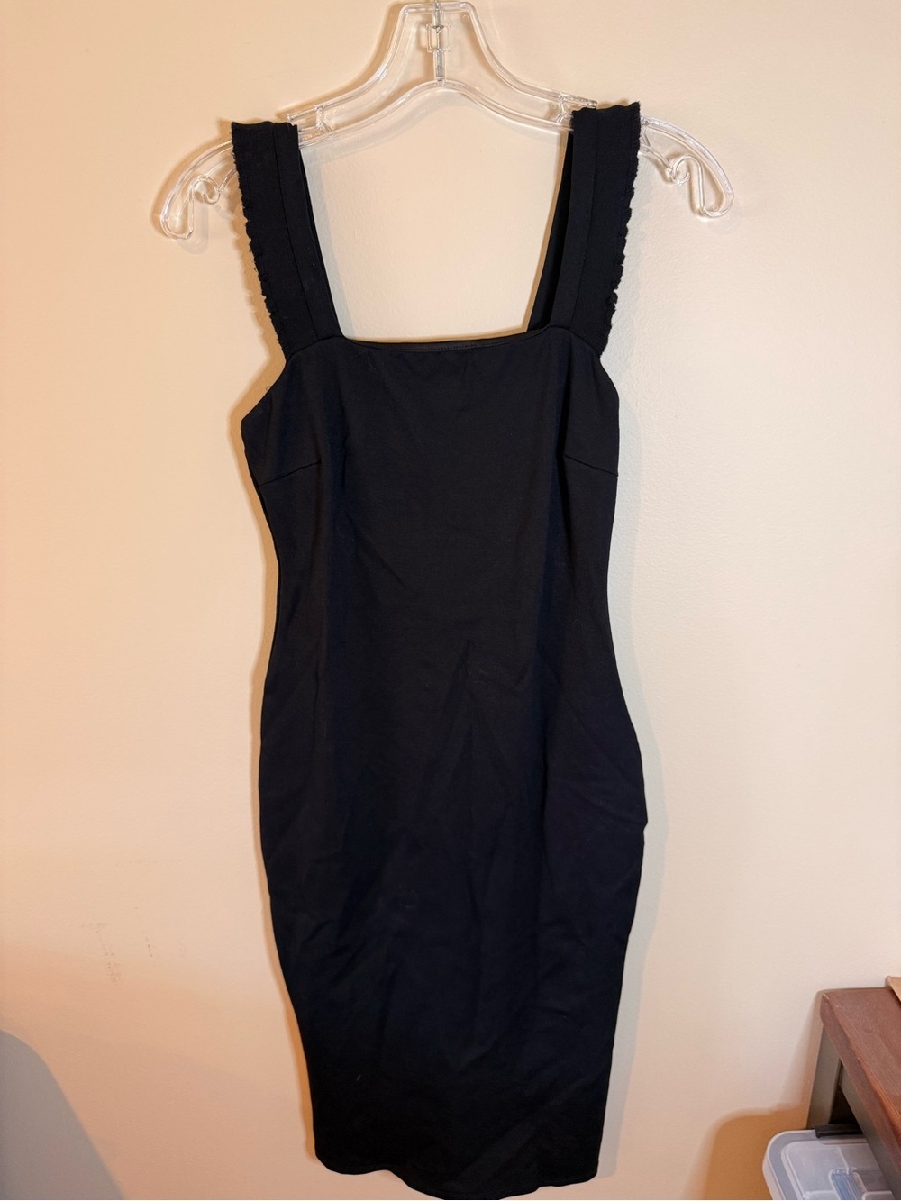 Lulu's Black Square-Neck Midi Bodycon Dress - Picture 2 of 6